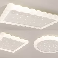 Modern Cloud Shaped Ceiling Light With Star Patterned Panel And Soft White Illumination 3d model