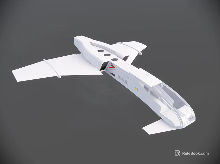 White Sleek Aircraft Model With Transparent Cockpit And Streamlined Wings 3d model 