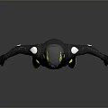 Game and Movie Character Wearing Black Bodysuit with Blue Yellow Helmet and Yellow Knee Pads