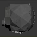 Gray Polyhedral Mechanical Equipment With Circular Components And Industrial Structure