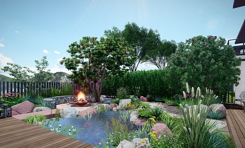 Modern Garden Wild Luxury Natural Garden 3d model