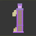 Arabian Style Archway With Colorful Geometric Patterns Decorative Canopies Lantern Decorations And Purple Pink Blue Tones
