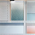 Modern Textured Wall Decor Panels With Honeycomb Gradient And Perforated Patterns 3d model