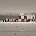 Modern Minimalist Shopping Mall Clothing Counter With Tidy Ladies Fashion Garment Display Arrangement