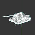 Military Green Tank 3D Model With Cannon And Tracks On Dark Background