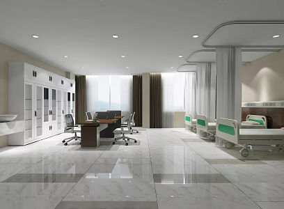 modern ward hospital ward bed 3d model