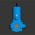Blue Industrial Submersible Pump With Top Handle Flange Base And Motor Housing