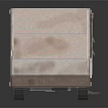 Light Brown Trailer With Wooden Texture Yellow Stripe Decoration Metal Grille Vent Wheels And Hitch
