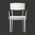 Classic Armchair With Checkerboard Pattern Seat Backrest Armrests And Wooden Legs