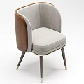 Modern Accent Chair With Gray Upholstery Brown Side Panels And Gold Metal Leg Accents