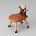 Wooden Sheep Shaped Kids Chair With Adorable Animal Head Design For Toddlers