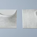 White Modern Decorative Panels With Striped Patterns And Curved Design Features 3d model