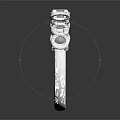 Elegant Silver Fashion Ring With Round Gemstones On Simple Curved Metallic Band
