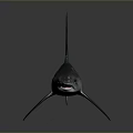 Detailed 3D Rendered Blue Shark With Long Tail Isolated On Gray Background