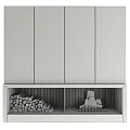 Modern Fireplace Design With Stacked Firewood Burning Flames And Wooden Panels