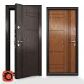 Stylish Wooden Swing Doors In Dark And Wood Grain Colors For Home Interior