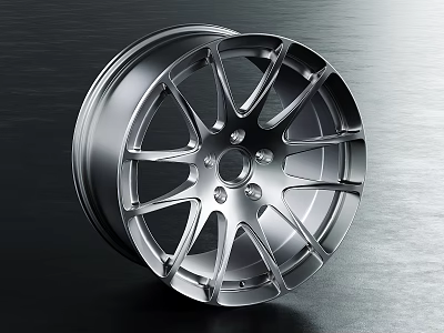 Stylish Automotive Alloy Wheel Tire With Modern Spoke Design And Glossy Finish 3d model