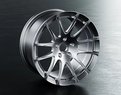Stylish Automotive Alloy Wheel Tire With Modern Spoke Design And Glossy Finish 3d model
