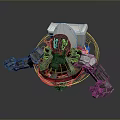 Game Movie Mechanical Character With Red And Black Accents Metallic Texture And Mechanical Arms