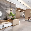 Modern Public Office Space Interior With Open Layout Bookshelves Desks And Art Decor