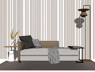 Modern chaise longues fabric chaise longues round 3d model