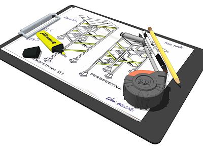 Modern brush drawing equipment model