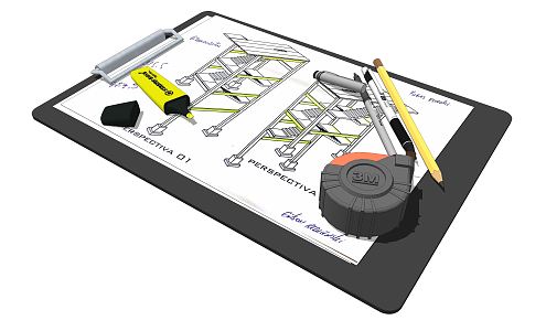 Modern brush drawing equipment 3d model