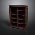 Dark Wooden Bookshelf With Multiple Open Shelves And Intricate Carvings For Home Decor