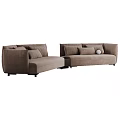 Modern Fabric Sectional Sofa Set With Multiple Cushions And Neutral Tones 3d model