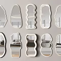 Various Shaped Modern Mirrors With Sleek Frames And Room Reflections For Interior Decor 3d model