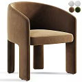 Modern Beige Leisure Chair with Bouclé Fabric Armrests and Square Legs