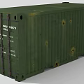 Industrial Cargo Container Green Metal Structure With Transportation Labels And Heavy Duty Design