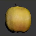 Juicy Fresh Ripe Yellow Apple With Shiny Surface On Gray Background