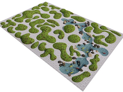 courtyard micro-terrain landscape ecological stream model