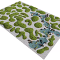 Miniature Garden Landscape Design With Moss Covered Patches Small Winding Stream Stones And Fish