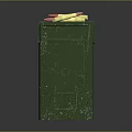 Green Military Ammunition Box With 200 7.62 MM NATO Cartridges For AK47 M13