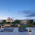 Stylish New Chinese Rooftop Garden Landscape With Relaxing Seating Area And Lush Green Plants