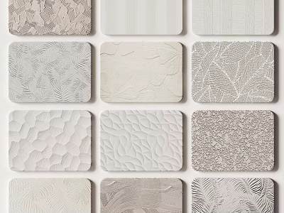 Various Textured Wall Panels With Patterned Designs For Modern Home Interior Decor 3d model