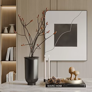 Jewelry Ornaments Combination Vase Decorative Painting Book Candlestick Ornaments Jewelry 3d model