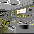 Smiley Brand Yellow Themed Clothing Store With Bright Display Shelves And Smiley Face Logo
