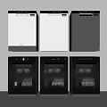 Multiple Modern Kitchen Dishwashers In White Gray Black Colors And Sleek Designs 3d model