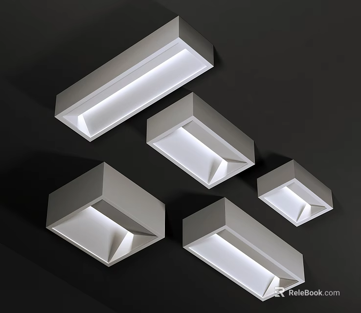 Modern Sleek Recessed Ceiling Lights With Square Design And White LED Lighting For Interiors 3d model 