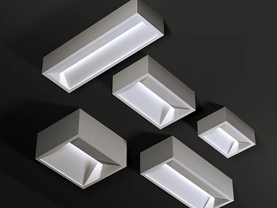 Modern Sleek Recessed Ceiling Lights With Square Design And White LED Lighting For Interiors 3d model