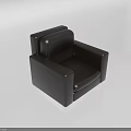 Black Leather Single Sofa With Modern Sleek Design And Comfortable Seating 3d model