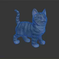 Cute Striped Kitten Standing Pose With Gray Fur And Pink Paws