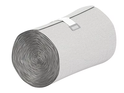 Gray Elastic Sports Equipment Roll With Secure Strap For Fitness Training 3d model
