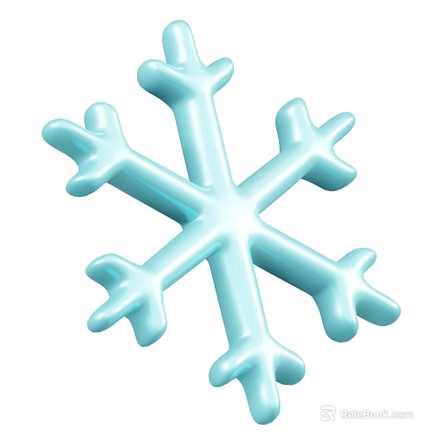 Light Blue Snowflake Shaped Decorative Ornament Set For Home Decoration 3d model 
