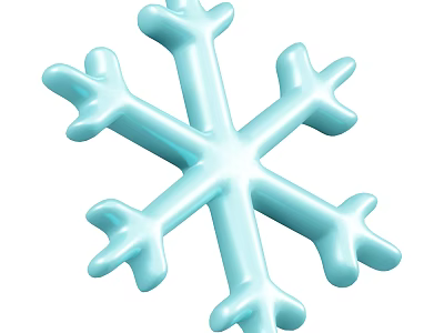 Light Blue Snowflake Shaped Decorative Ornament Set For Home Decoration 3d model