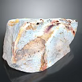 Raw Natural Stone Block With Colorful White Brown Red Textures And Patterns