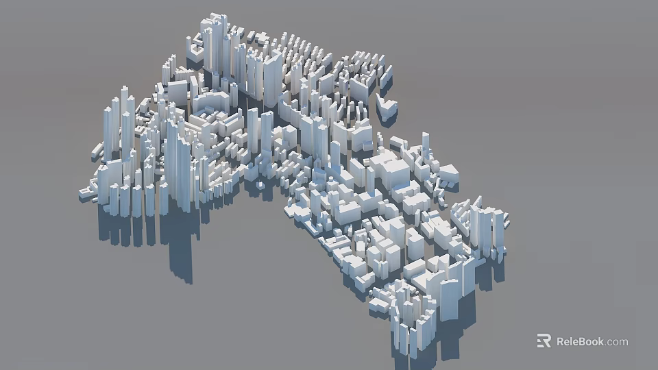 Modern Urban Building Complex 3D Model With Dense Layout And Various Structures 3d model 